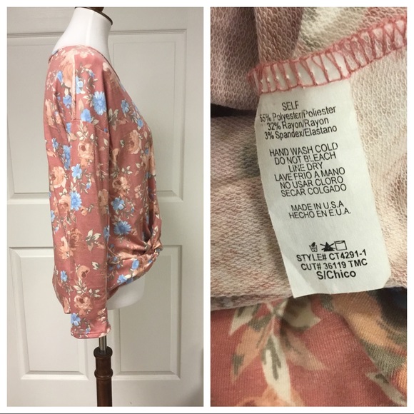❗️sale❗️NWT SUPER SOFT DUSTY ROSE FLORAL TOP - Picture 3 of 4